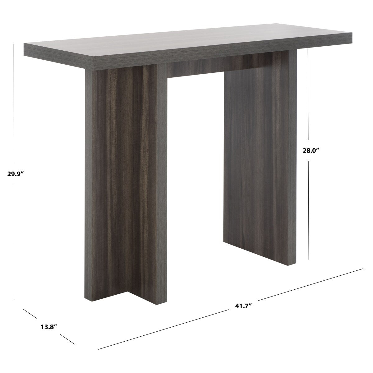 SAFAVIEH Simona Small Console Table - 42" W x 14" D x 30" H - 42Wx14Dx30H