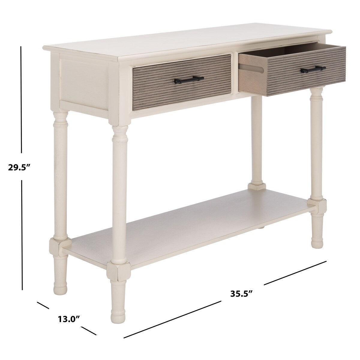 SAFAVIEH Sinda 2-Drawer Console Table - 35.5" W x 13" L x 29.5" H - 36Wx13Dx30H