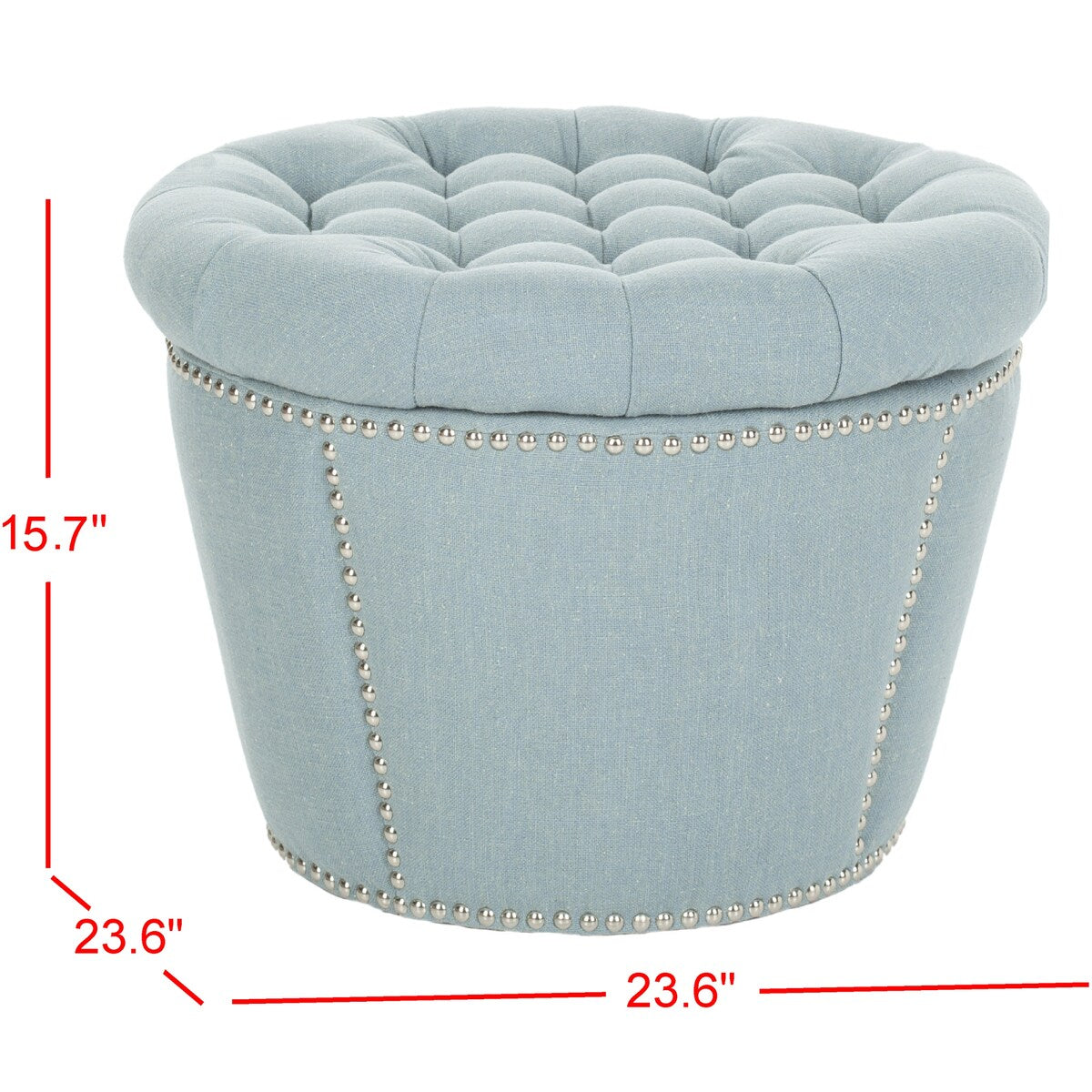 SAFAVIEH Siobhan Taupe Storage Ottoman