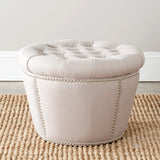 SAFAVIEH Siobhan Taupe Storage Ottoman