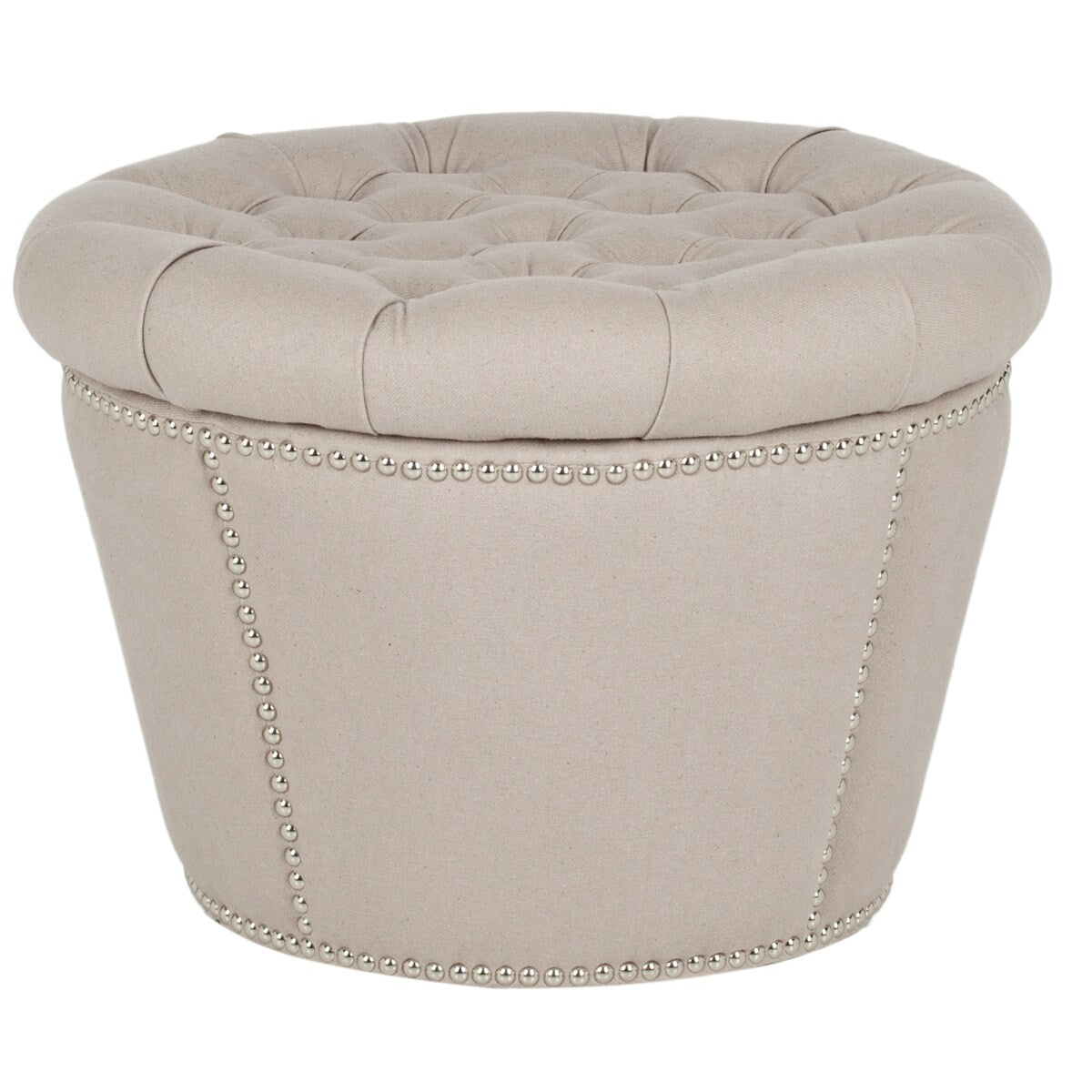 SAFAVIEH Siobhan Taupe Storage Ottoman