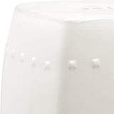 SAFAVIEH Siofra White Ceramic Decorative Garden Stool