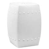 SAFAVIEH Siofra White Ceramic Decorative Garden Stool