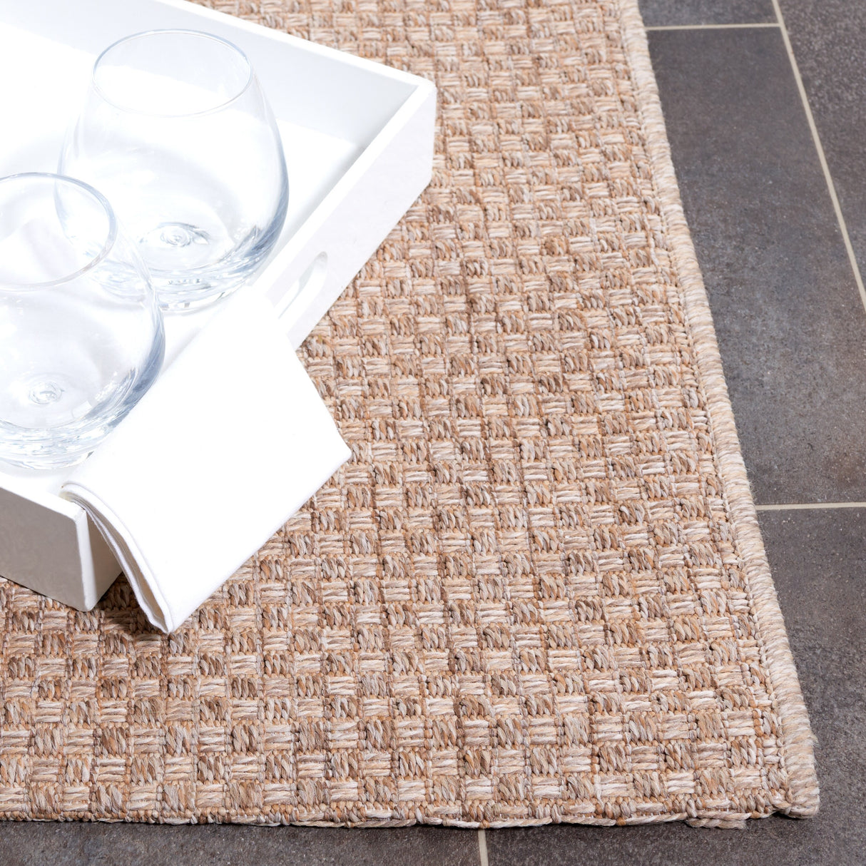 SAFAVIEH Sisal All Weather Tishie Indoor/Outdoor Waterproof Patio Backyard