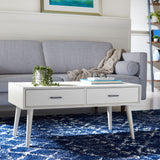 SAFAVIEH Sister Mid-Century 2-Drawer Coffee Table - 37.8" W x 19" L x 17.8" H - 38Wx19Dx18H