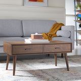 SAFAVIEH Sister Mid-Century 2-Drawer Coffee Table - 37.8" W x 19" L x 17.8" H - 38Wx19Dx18H