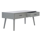 SAFAVIEH Sister Mid-Century 2-Drawer Coffee Table - 37.8" W x 19" L x 17.8" H - 38Wx19Dx18H