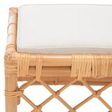 SAFAVIEH Skye Southeast Asia Rattan Ottoman with Cushion