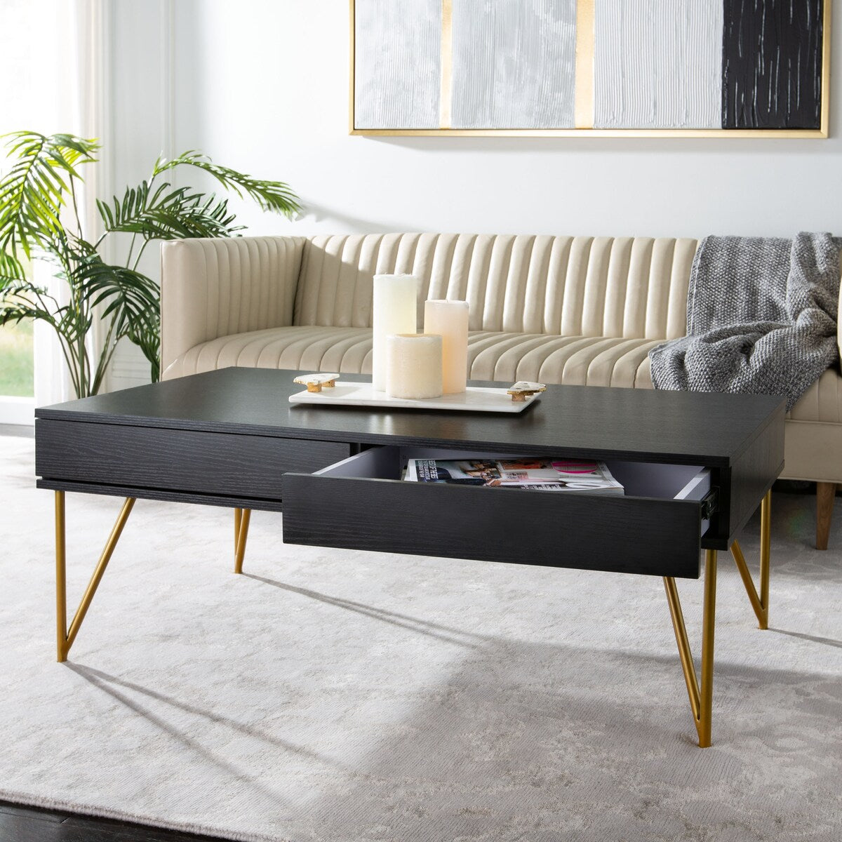 SAFAVIEH Sofica Pine 2-Drawer Coffee Table - 43Wx26Dx17H