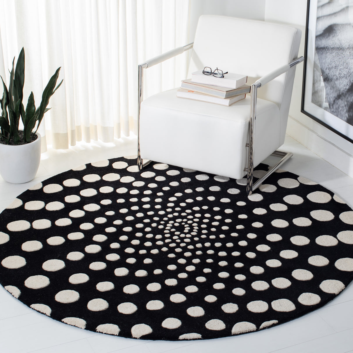 SAFAVIEH Soho Handmade Eulalia Abstract Dots N.Z. Wool Area Rug