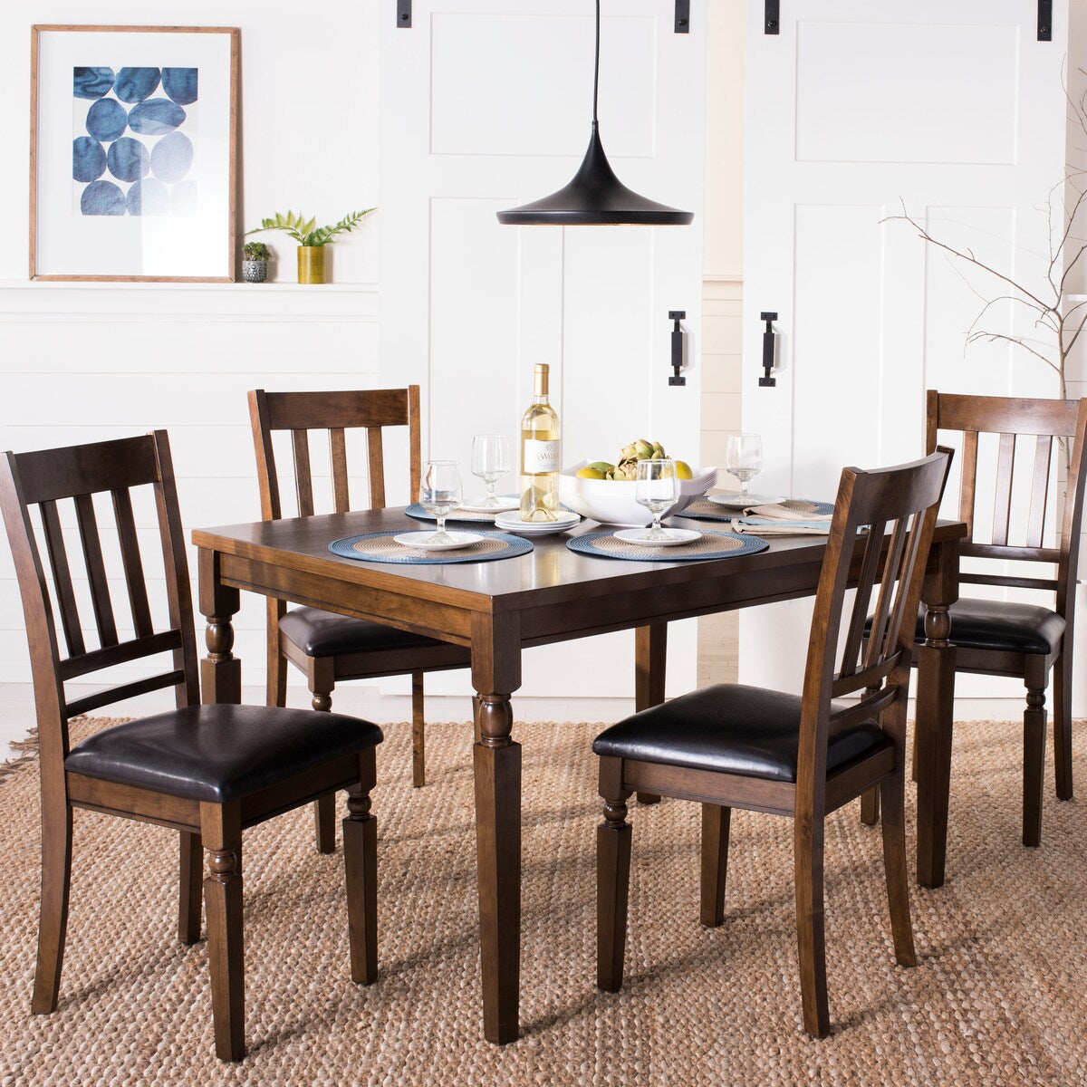 SAFAVIEH Solvita Light Oak 5-Piece Dining Set