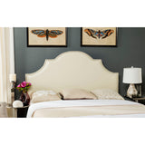 SAFAVIEH Sommer Hemp Linen Upholstered Arched Headboard - Silver Nailhead (King)