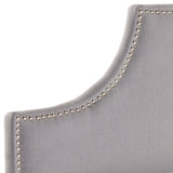 SAFAVIEH Sommer Hemp Linen Upholstered Arched Headboard - Silver Nailhead (King)