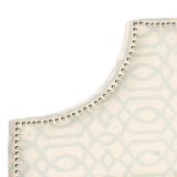 SAFAVIEH Sommer Hemp Linen Upholstered Arched Headboard - Silver Nailhead (King)