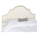 SAFAVIEH Sommer Hemp Linen Upholstered Arched Headboard - Silver Nailhead (King)