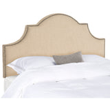 SAFAVIEH Sommer Hemp Linen Upholstered Arched Headboard - Silver Nailhead (King)