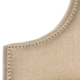 SAFAVIEH Sommer Hemp Linen Upholstered Arched Headboard - Silver Nailhead (King)