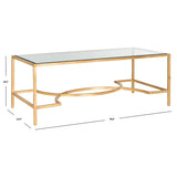 SAFAVIEH Sondra Gold Coffee Table - 48" x 23" x 18" - 48Wx23Dx18H