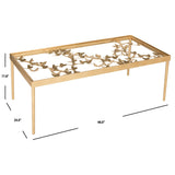 SAFAVIEH Sonja Antique Gold Leaf Coffee Table - 48" x 24" x 17.8" - 48Wx24Dx18H