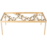 SAFAVIEH Sonja Antique Gold Leaf Coffee Table - 48" x 24" x 17.8" - 48Wx24Dx18H