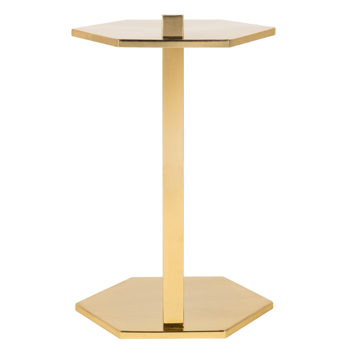 SAFAVIEH Sophronia Hexagon C Table - Gold - 15" x 13.5" x 24" - 16Wx14Dx24H