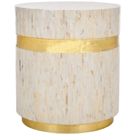 SAFAVIEH Souheir Pink Champagne/ Gold Mosaic Round Side Table - 19.7" x 19.7" x 22" - 20Wx20Dx22H