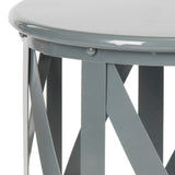 SAFAVIEH Soultana Grey Lattice Iron Stool - 14" x 14" x 20.7" - 14Wx14Dx20H