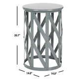 SAFAVIEH Soultana Grey Lattice Iron Stool - 14" x 14" x 20.7" - 14Wx14Dx20H