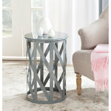 SAFAVIEH Soultana Grey Lattice Iron Stool - 14" x 14" x 20.7" - 14Wx14Dx20H