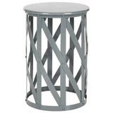 SAFAVIEH Soultana Grey Lattice Iron Stool - 14" x 14" x 20.7" - 14Wx14Dx20H