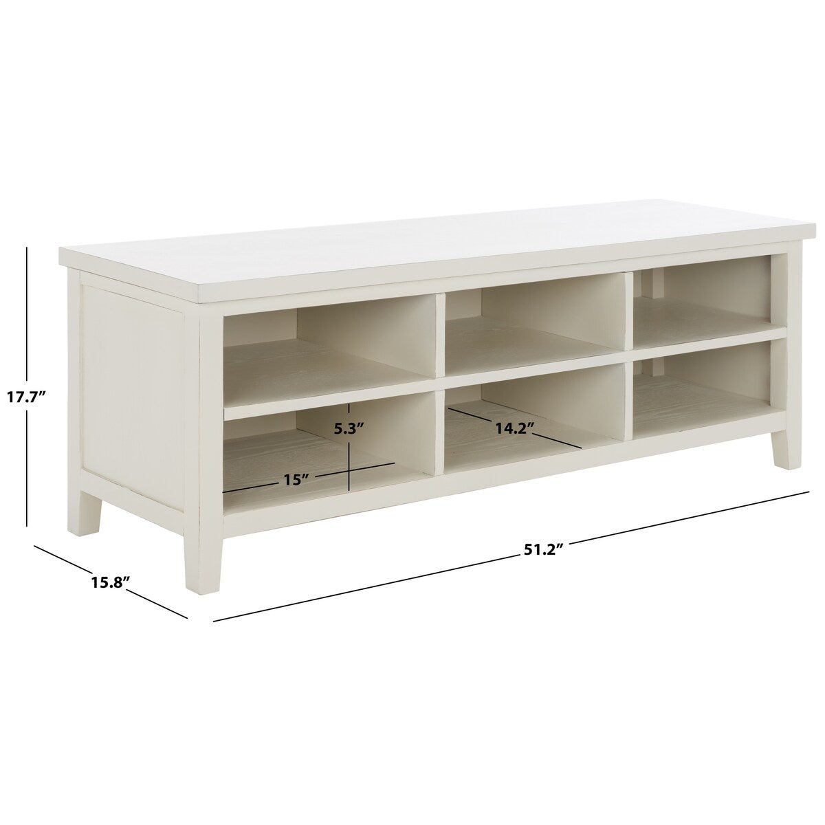 SAFAVIEH Steinunn White Bookshelf - 51.2" x 15.8" x 17.7" - 51Wx16Dx18H