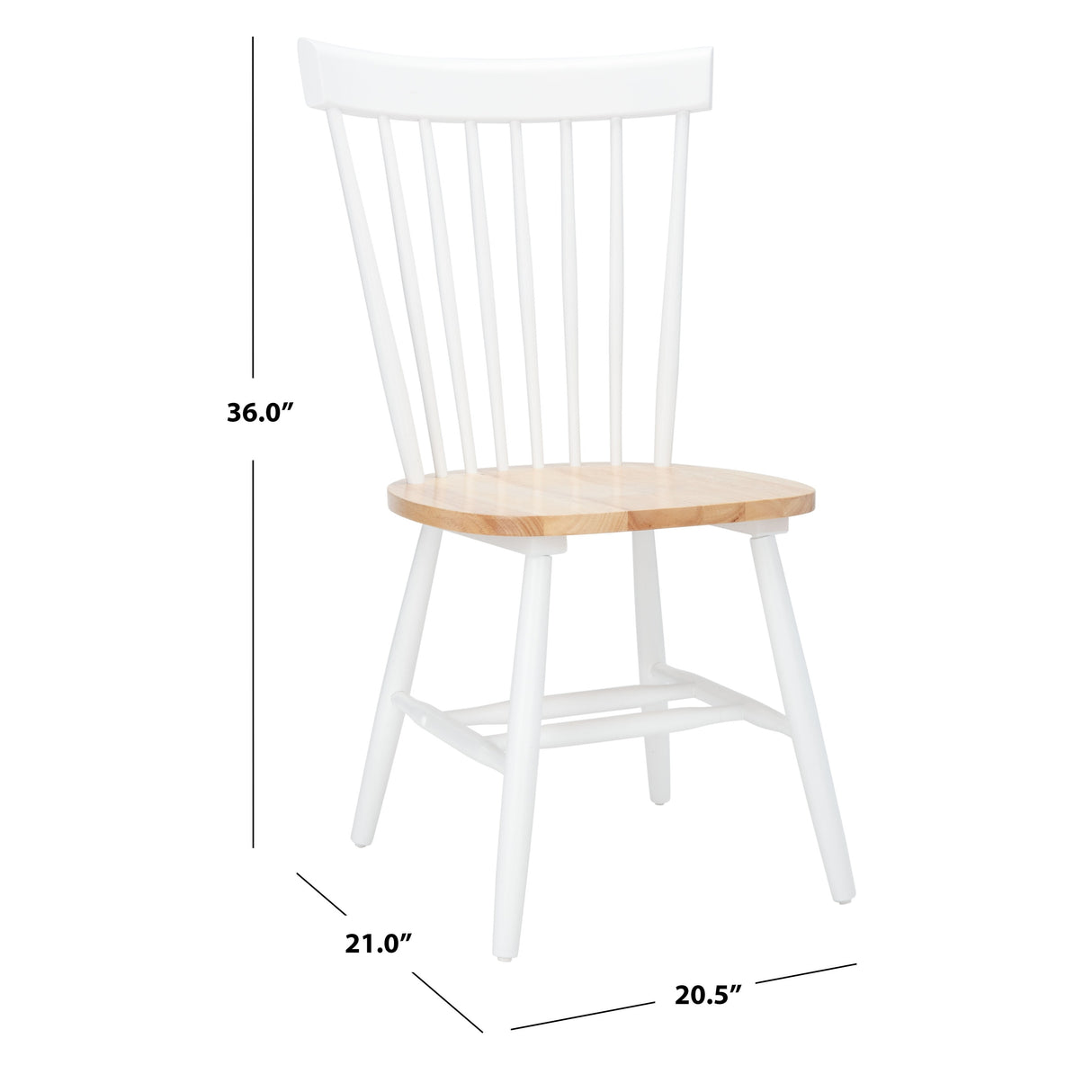 SAFAVIEH Suhair Spindle Farmhouse Dining Chair (Set of 2) - 20.5" x 21" x 36" - 21Wx21Dx36H