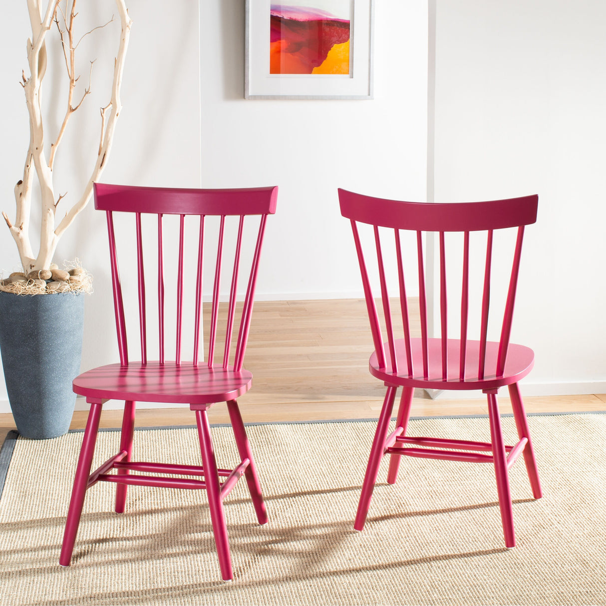 SAFAVIEH Suhair Spindle Farmhouse Dining Chair (Set of 2) - 20.5" x 21" x 36" - 21Wx21Dx36H