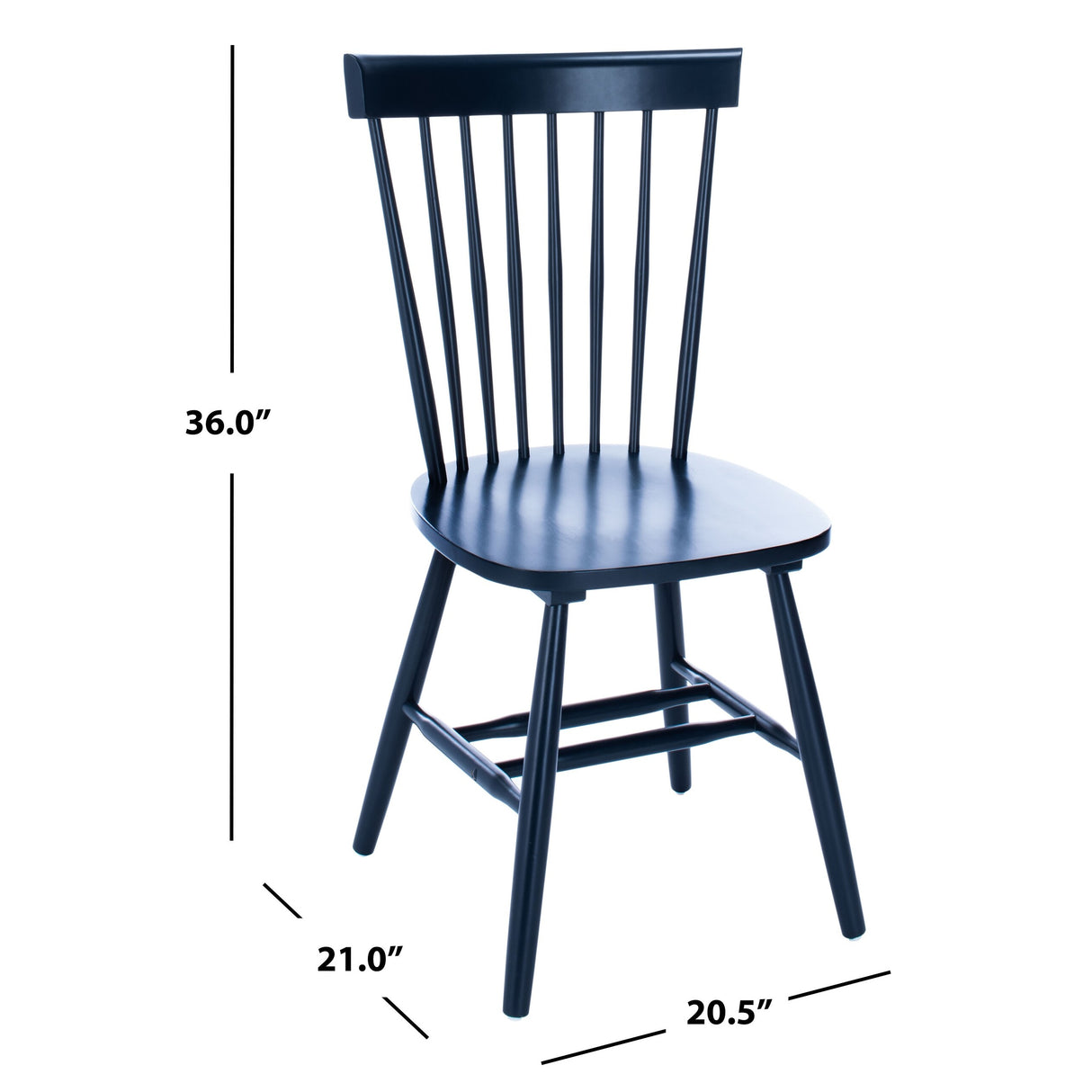 SAFAVIEH Suhair Spindle Farmhouse Dining Chair (Set of 2) - 20.5" x 21" x 36" - 21Wx21Dx36H