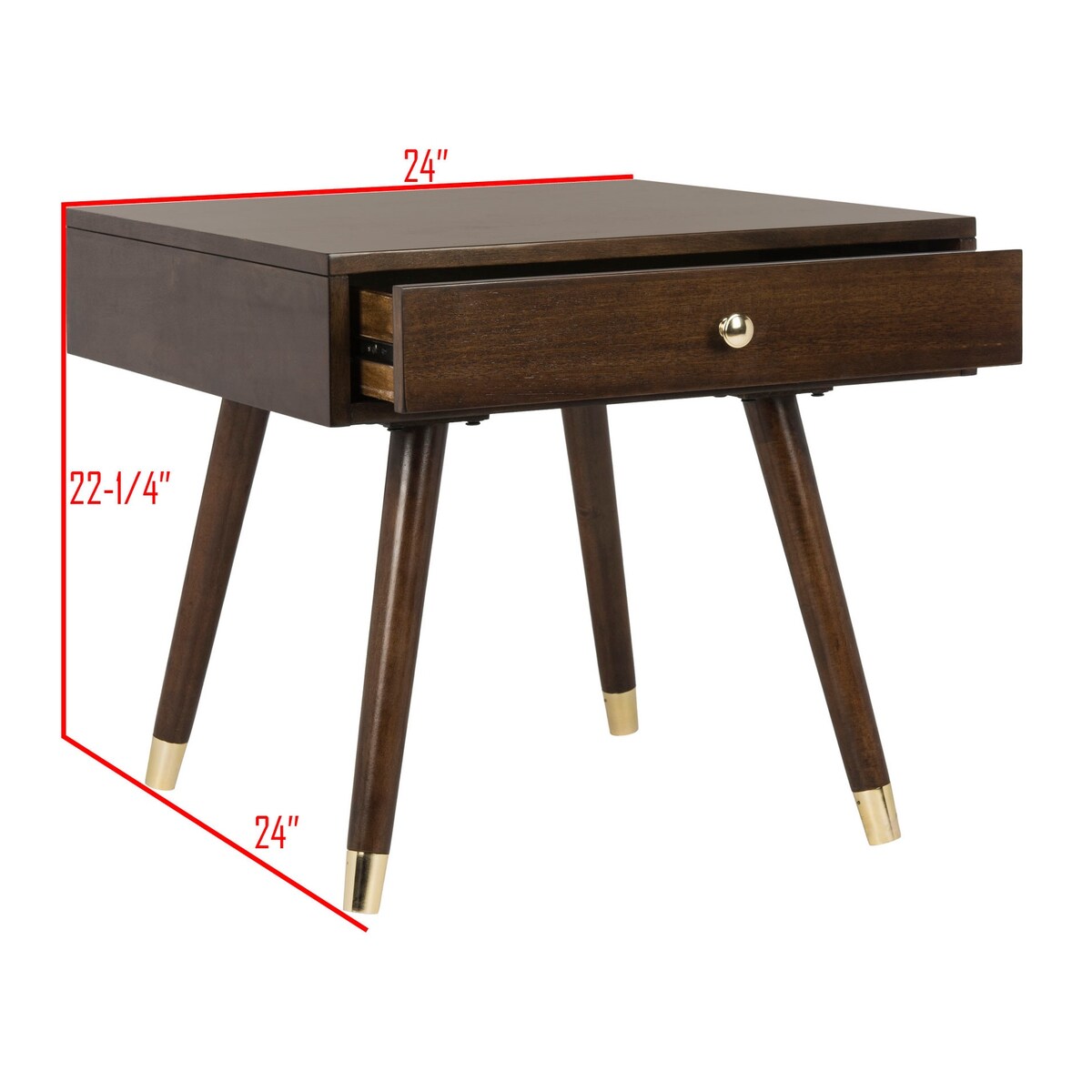 SAFAVIEH Sunny Mid-Century Gold Cap End Table - 24" x 24" x 22.3" - 24Wx24Dx22H