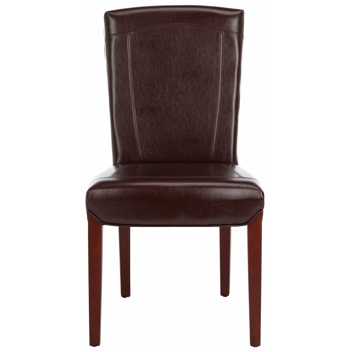 SAFAVIEH Suzie Parsons Brown Marbled Leather Dining Chair (Set of 2) - 20.3" x 24.8" x 39.4" - 20Wx25Dx39H