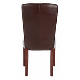 SAFAVIEH Suzie Parsons Brown Marbled Leather Dining Chair (Set of 2) - 20.3" x 24.8" x 39.4" - 20Wx25Dx39H