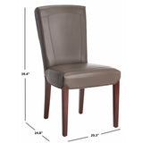 SAFAVIEH Suzie Parsons Brown Marbled Leather Dining Chair (Set of 2) - 20.3" x 24.8" x 39.4" - 20Wx25Dx39H