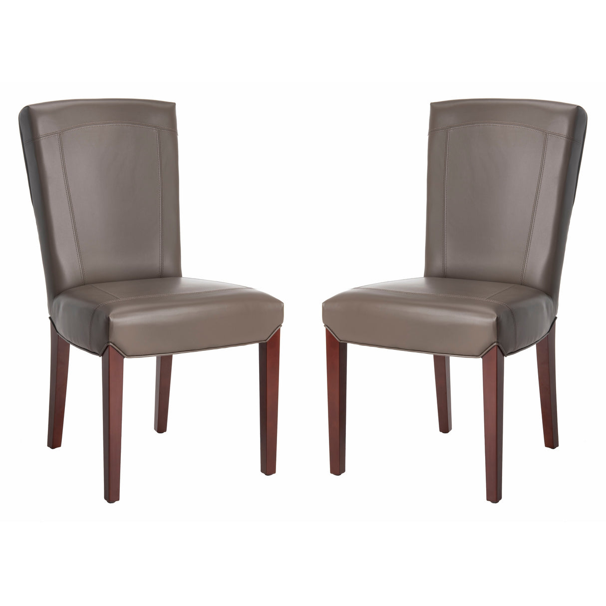 SAFAVIEH Suzie Parsons Brown Marbled Leather Dining Chair (Set of 2) - 20.3" x 24.8" x 39.4" - 20Wx25Dx39H