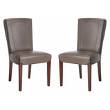 SAFAVIEH Suzie Parsons Brown Marbled Leather Dining Chair (Set of 2) - 20.3" x 24.8" x 39.4" - 20Wx25Dx39H