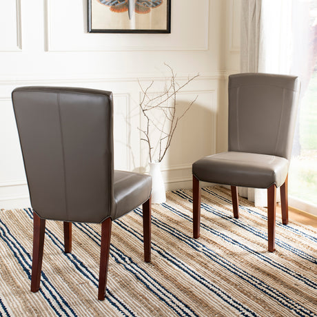 SAFAVIEH Suzie Parsons Brown Marbled Leather Dining Chair (Set of 2) - 20.3" x 24.8" x 39.4" - 20Wx25Dx39H