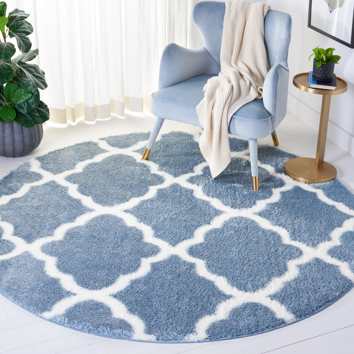 SAFAVIEH Tahoe Shag Etha Trellis 1.2-inch Thick Rug