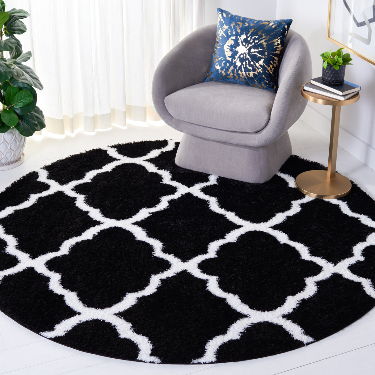 SAFAVIEH Tahoe Shag Etha Trellis 1.2-inch Thick Rug