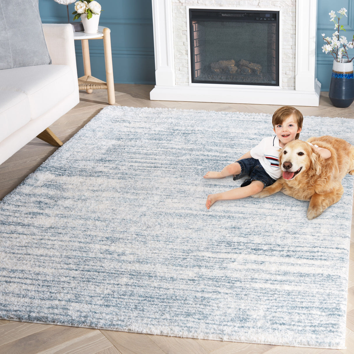 SAFAVIEH Tahoe Shag Mahala Abstract 1.2-inch Thick Rug