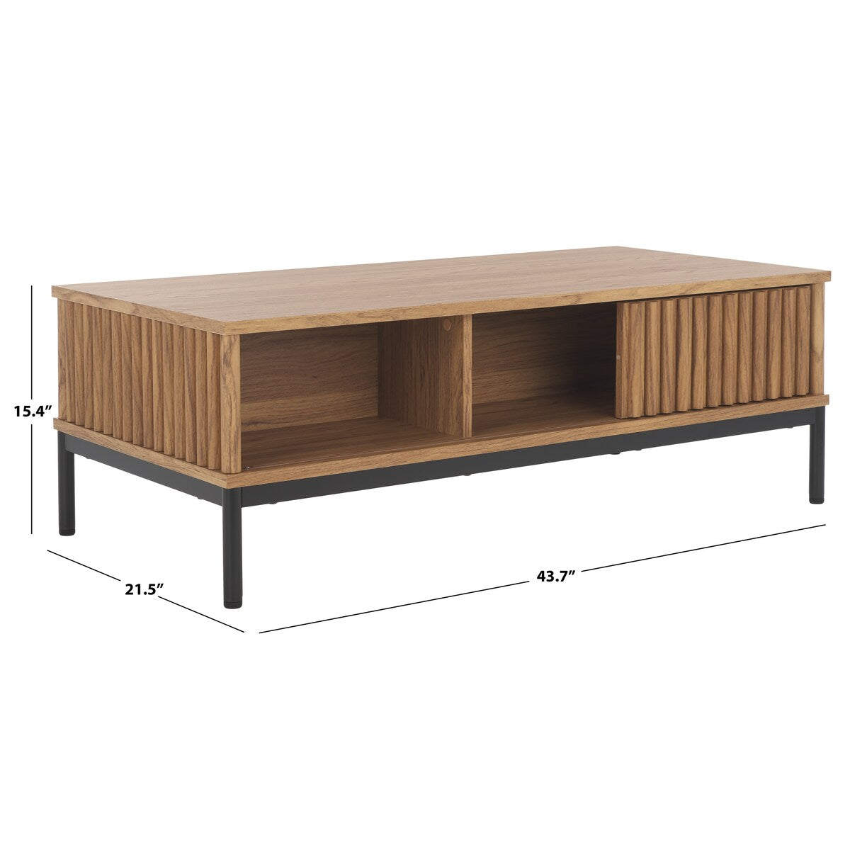 SAFAVIEH Tamayo 2-Door Storage Coffee Table - 43.7 In. W x 21.5 In. D x 15.4 In. H - 44Wx21Dx15H