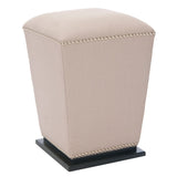 SAFAVIEH Tambra Beige Fabric Ottoman (Set of 2)