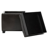 SAFAVIEH Tamie Tray Cordovan Leather Storage Ottoman