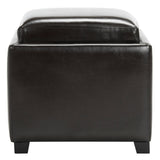 SAFAVIEH Tamie Tray Cordovan Leather Storage Ottoman