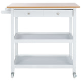 SAFAVIEH Tania 1-Drawer 2-Shelf Kitchen Bar Cart with Wheels - 39" W x 17.7" L x 36.2" H - 39Wx18Dx36H