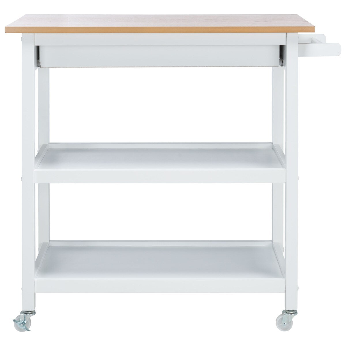 SAFAVIEH Tania 1-Drawer 2-Shelf Kitchen Bar Cart with Wheels - 39" W x 17.7" L x 36.2" H - 39Wx18Dx36H